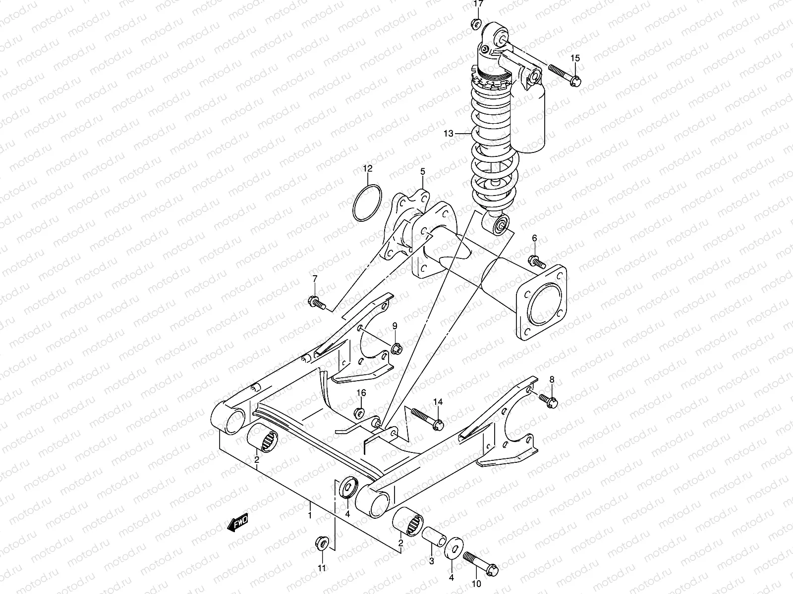 REAR SWINGINGARM (MODEL K4/K5)