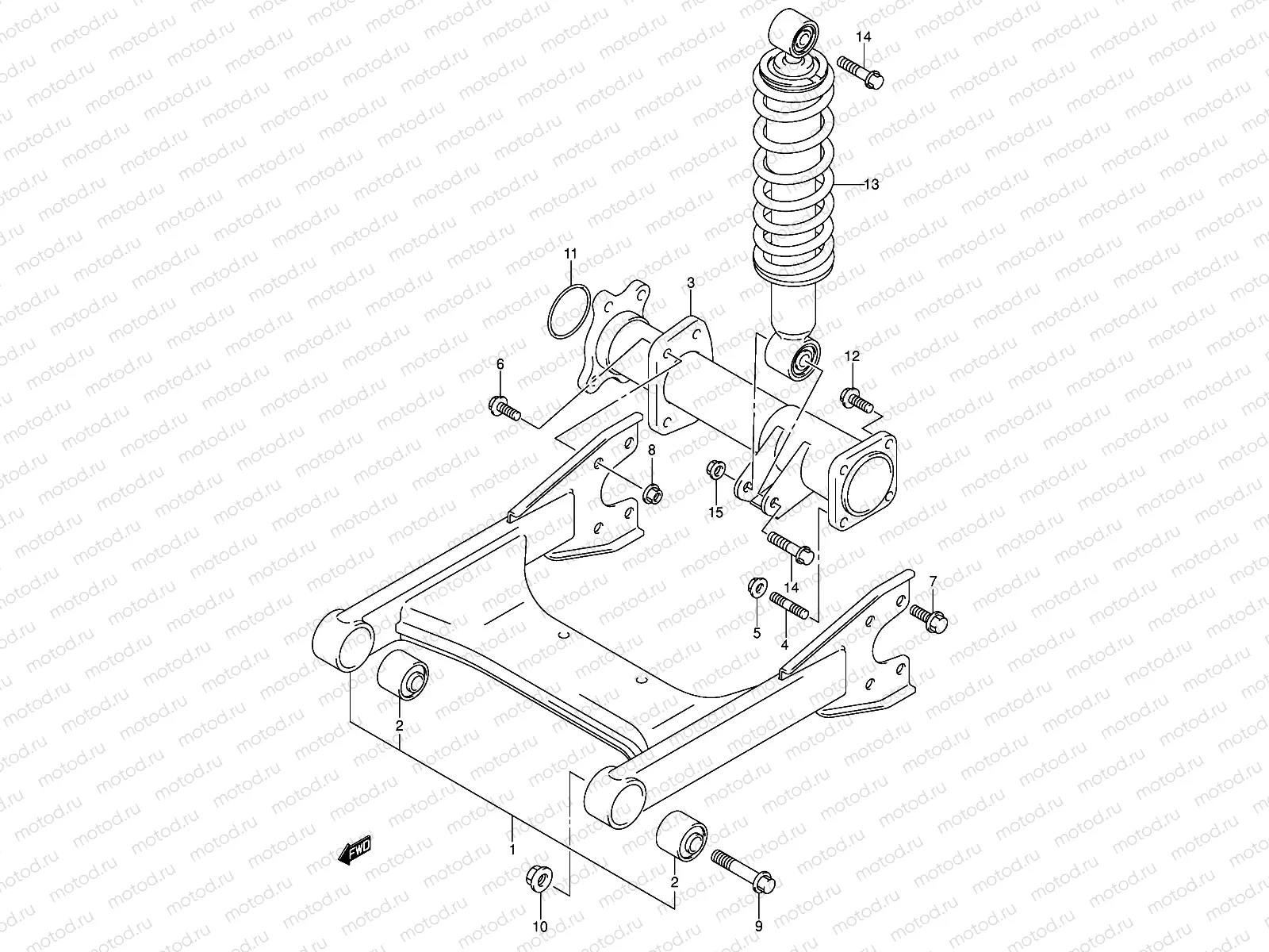 REAR SWINGINGARM (MODEL K5/K6)