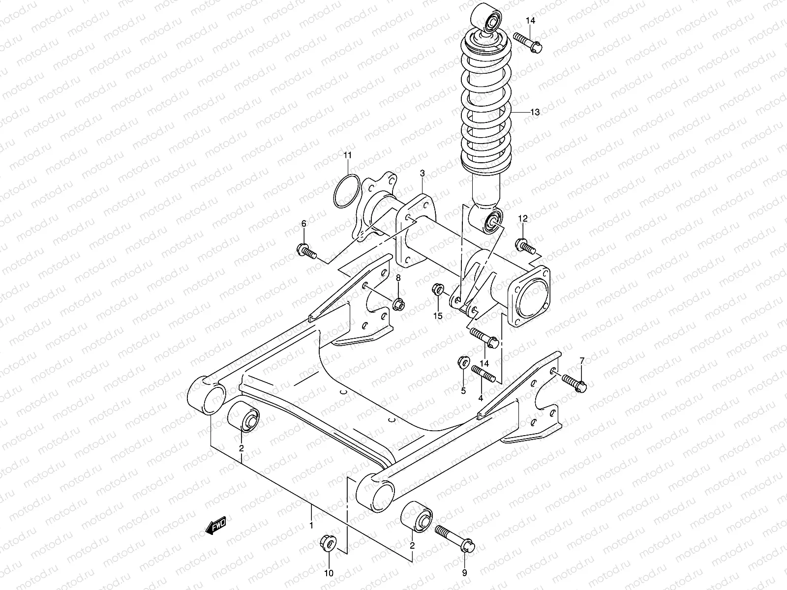 REAR SWINGINGARM (MODEL K5/K6)