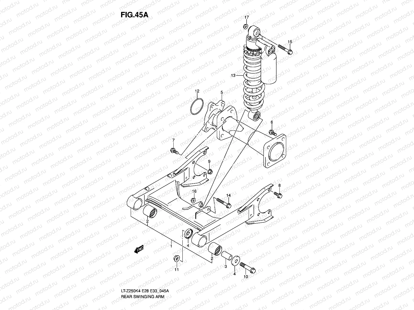 REAR SWINGINGARM (MODEL K6/K7/K8)