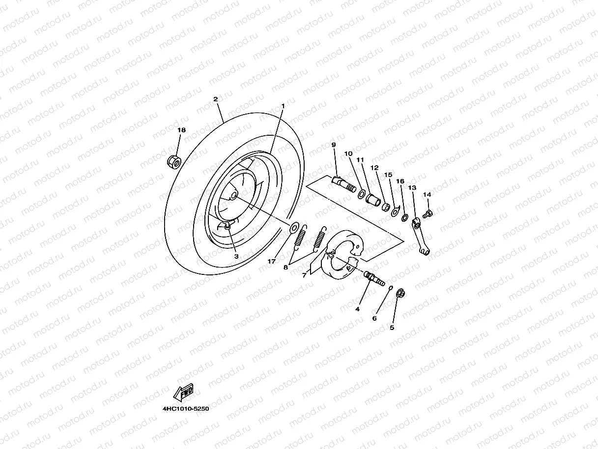 Rear wheel 1 (4HC1, 2, 3, 4, 5)
