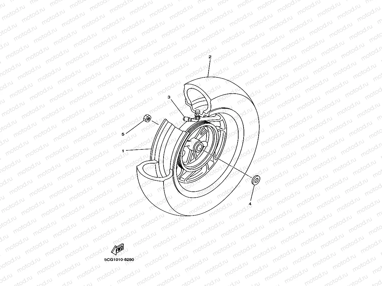 Rear wheel 2 (5CG1, 2, 3, 4)