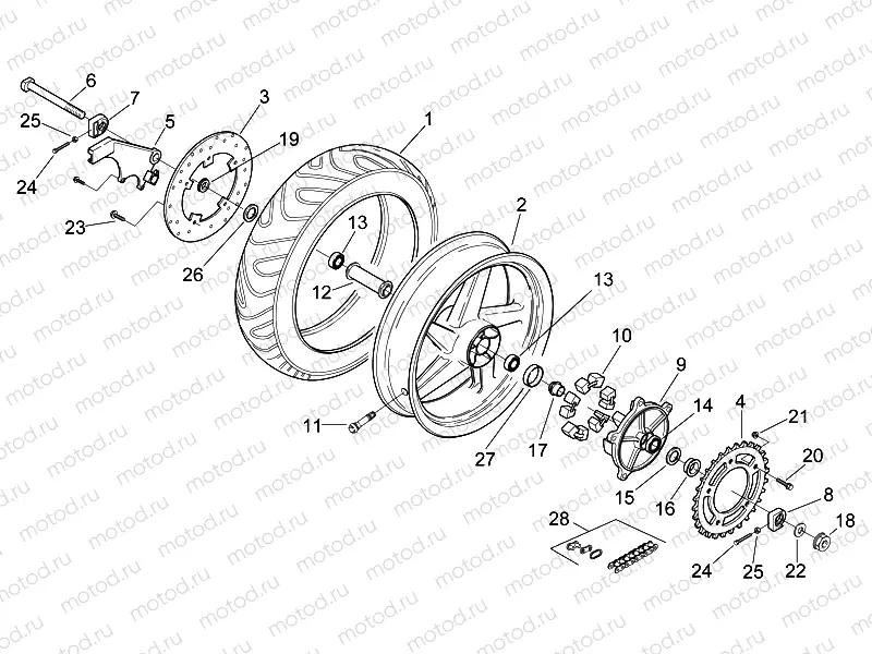 Rear wheel