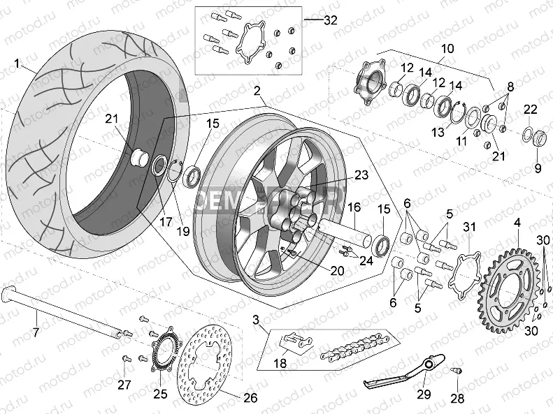 Rear wheel