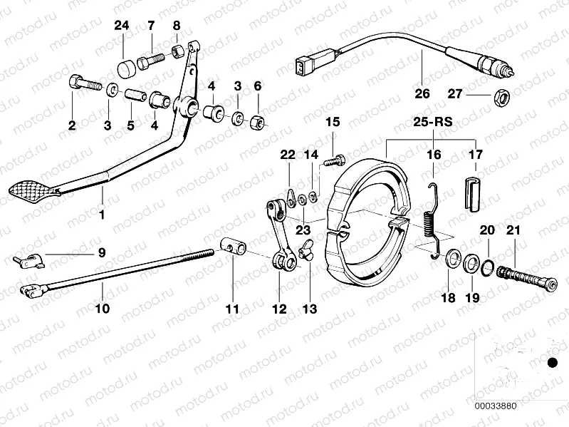 Rear wheel brake