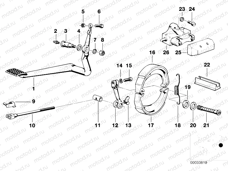 Rear wheel brake