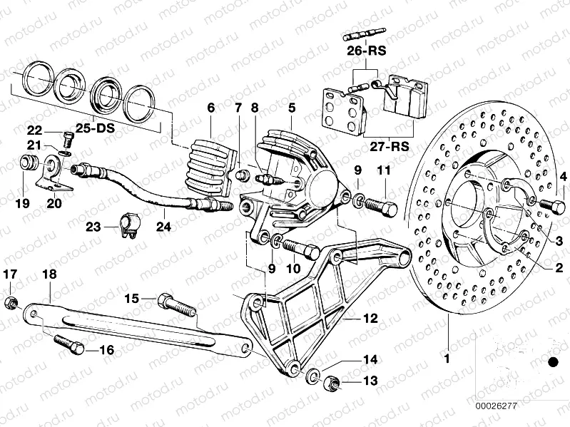 Rear wheel brake / brake disc