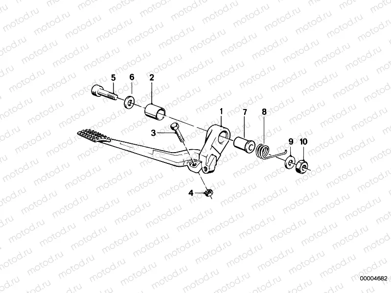 Rear wheel brake, brake lever