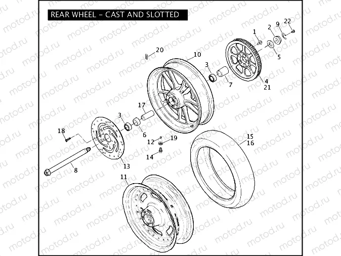 REAR WHEEL - CAST & SLOTTED