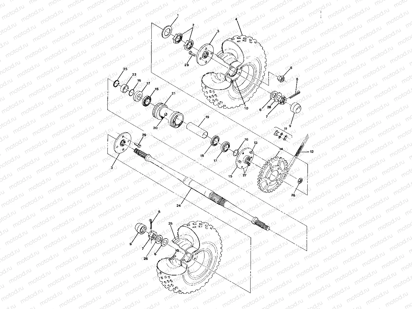 REAR WHEEL DRIVE ASSEMBLY 250 2X4 / W927527 (4922862286017A) | REAR WHEEL DRIVE ASSEMBLY 250 2X4 / W927527 (4922862286017A)