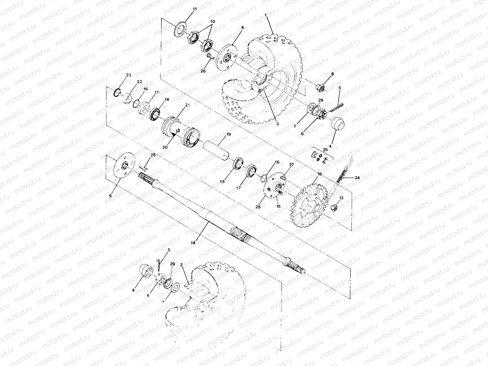 REAR WHEEL DRIVE ASSEMBLY 250 4x4 / W928127 (4922872287B011) | REAR WHEEL DRIVE ASSEMBLY 250 4x4 / W928127 (4922872287B011)