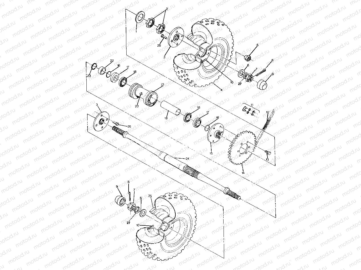 REAR WHEEL DRIVE ASSEMBLY 250 4x6 / W928627 (4922902290023A) | REAR WHEEL DRIVE ASSEMBLY 250 4x6 / W928627 (4922902290023A)