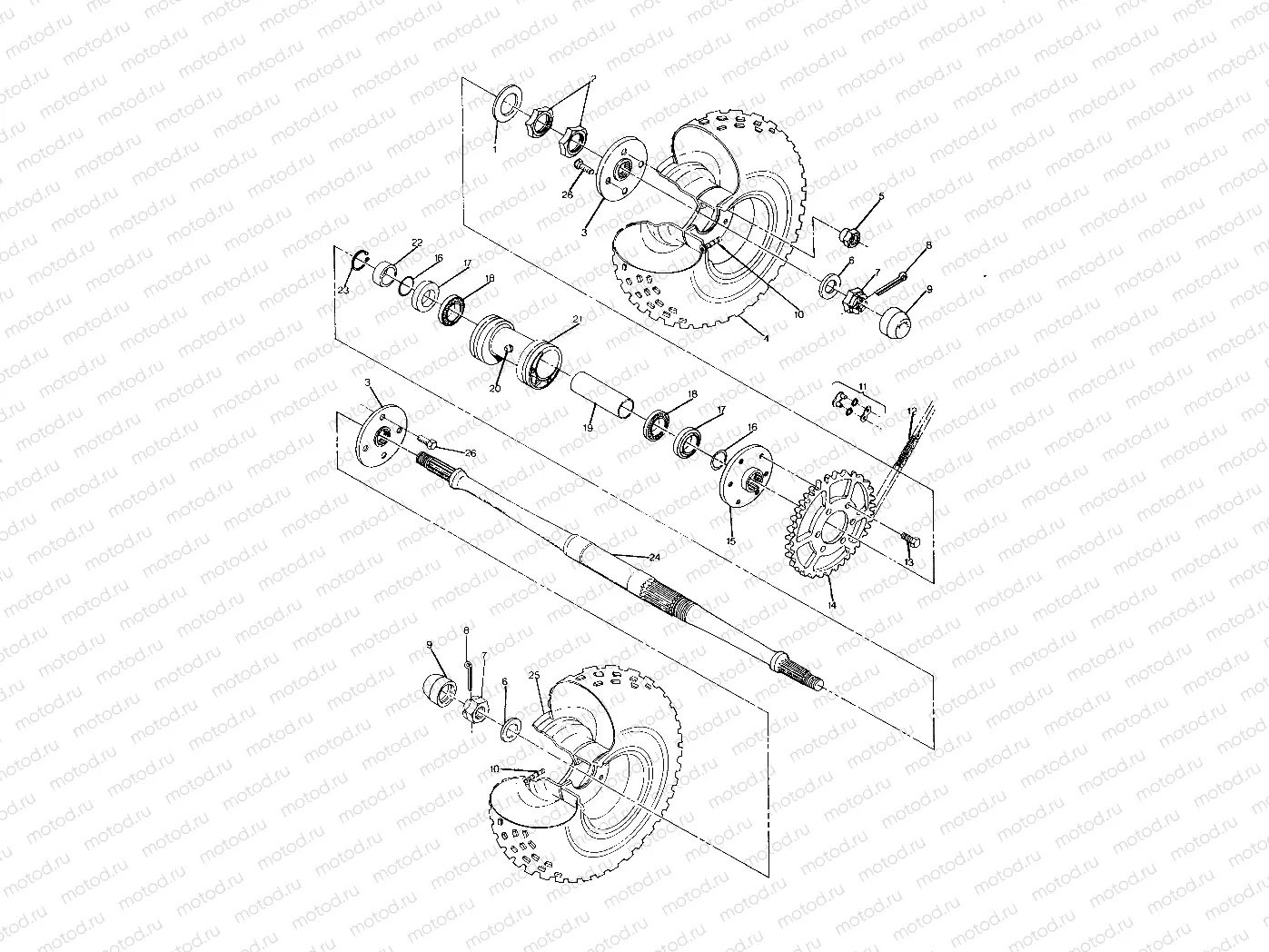 REAR WHEEL DRIVE ASSEMBLY 250 6x6 / W928727 (4922842284023A) | REAR WHEEL DRIVE ASSEMBLY 250 6x6 / W928727 (4922842284023A)