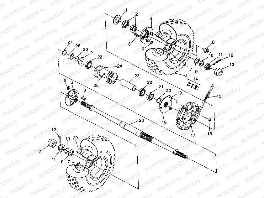 REAR WHEEL DRIVE ASSEMBLY 2X4 350L W937539 (4924032403025A) | REAR WHEEL DRIVE ASSEMBLY 2X4 350L W937539 (4924032403025A)