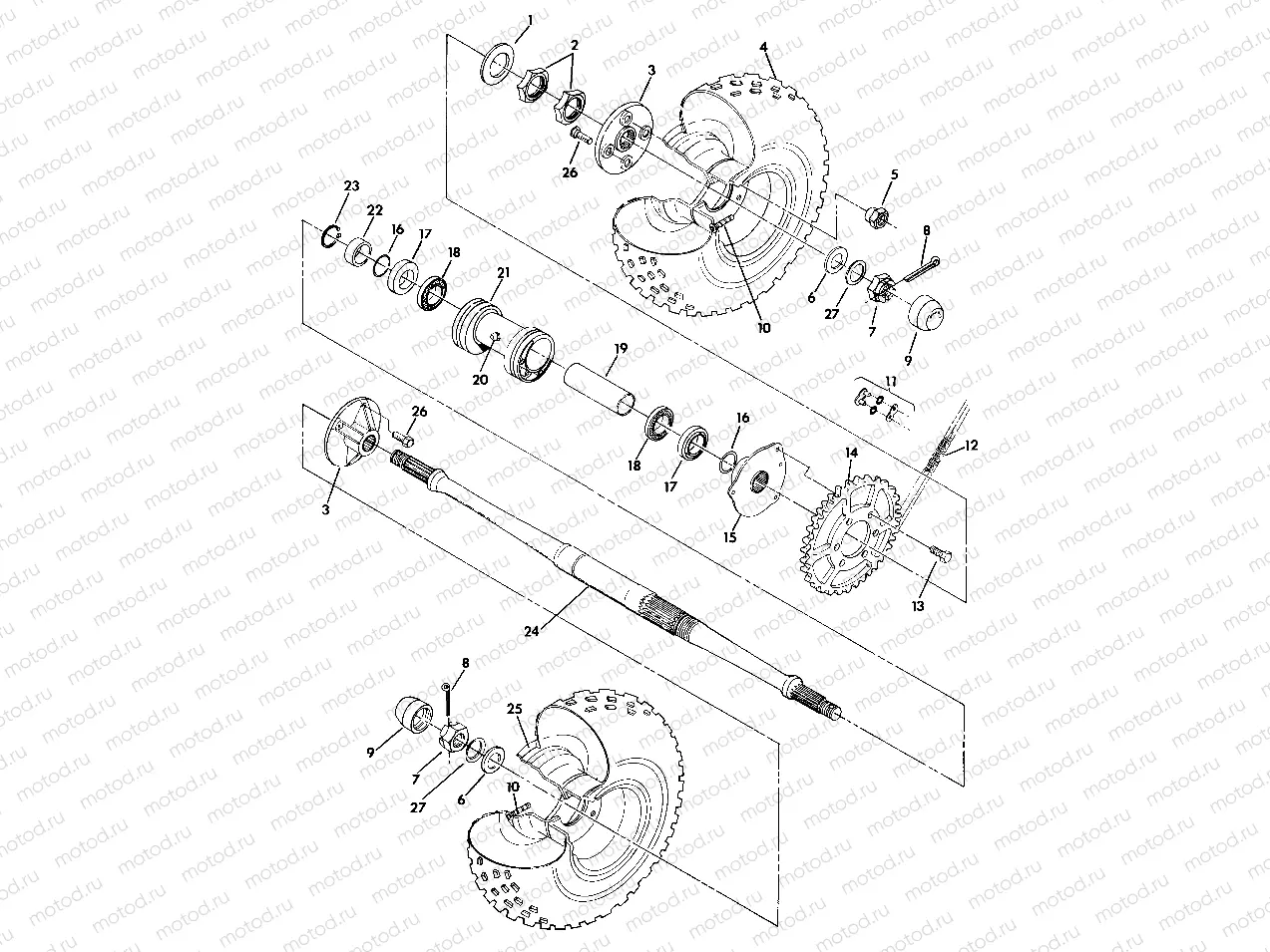 REAR WHEEL DRIVE ASSEMBLY 350 2X4 (4918531853019A) | REAR WHEEL DRIVE ASSEMBLY 350 2X4 (4918531853019A)