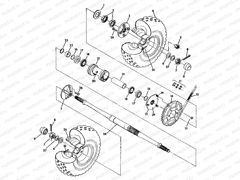 REAR WHEEL DRIVE ASSEMBLY 350 2X4 / W927539 (4922882288019A) | REAR WHEEL DRIVE ASSEMBLY 350 2X4 / W927539 (4922882288019A)