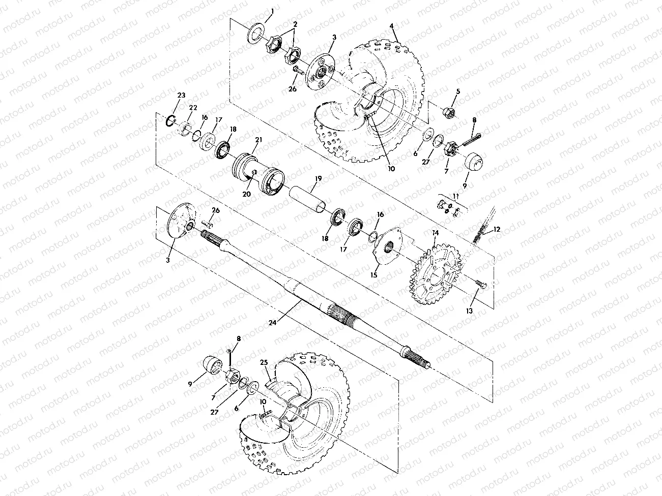 REAR WHEEL DRIVE ASSEMBLY 350 4X4 - Update (4919831983023A) | REAR WHEEL DRIVE ASSEMBLY 350 4X4 - Update (4919831983023A)