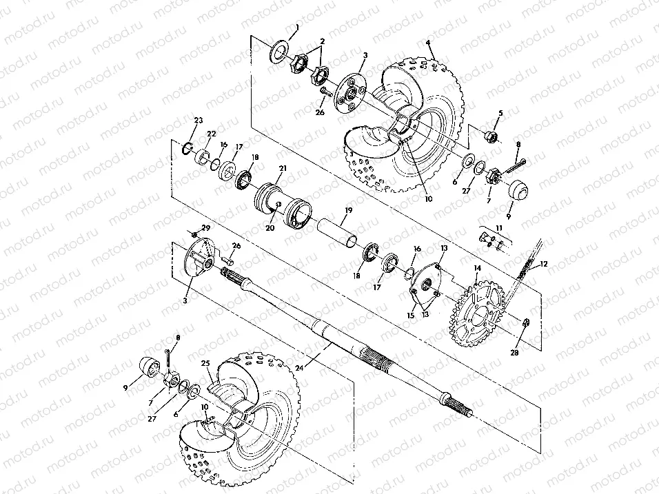 REAR WHEEL DRIVE ASSEMBLY 350 4X4 / W928139 (4922832283020A) | REAR WHEEL DRIVE ASSEMBLY 350 4X4 / W928139 (4922832283020A)