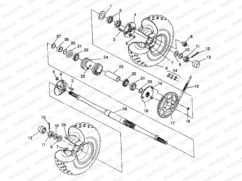 REAR WHEEL DRIVE ASSEMBLY 6X6 250 W938727 (4924092409036A) | REAR WHEEL DRIVE ASSEMBLY 6X6 250 W938727 (4924092409036A)