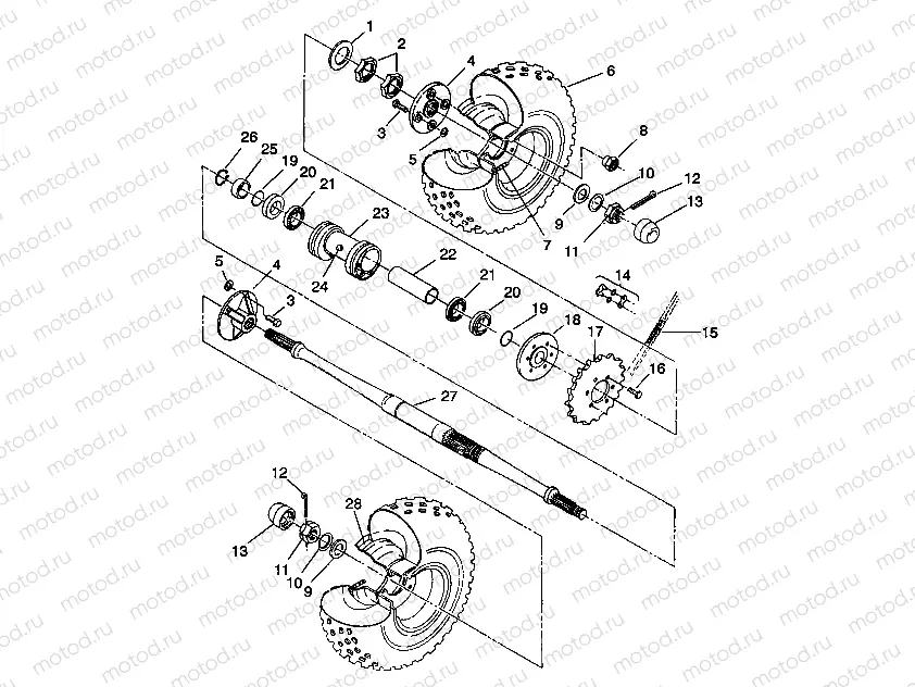 REAR WHEEL DRIVE ASSEMBLY 6X6 350L S938739 (4924362436036A) | REAR WHEEL DRIVE ASSEMBLY 6X6 350L S938739 (4924362436036A)