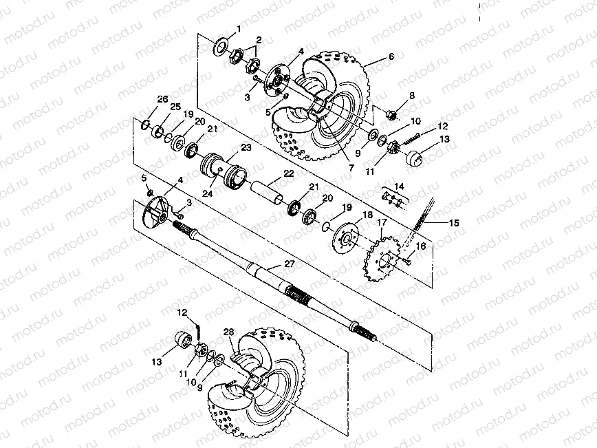 REAR WHEEL DRIVE ASSEMBLY 6X6 350L W938739 (4924062406036A) | REAR WHEEL DRIVE ASSEMBLY 6X6 350L W938739 (4924062406036A)