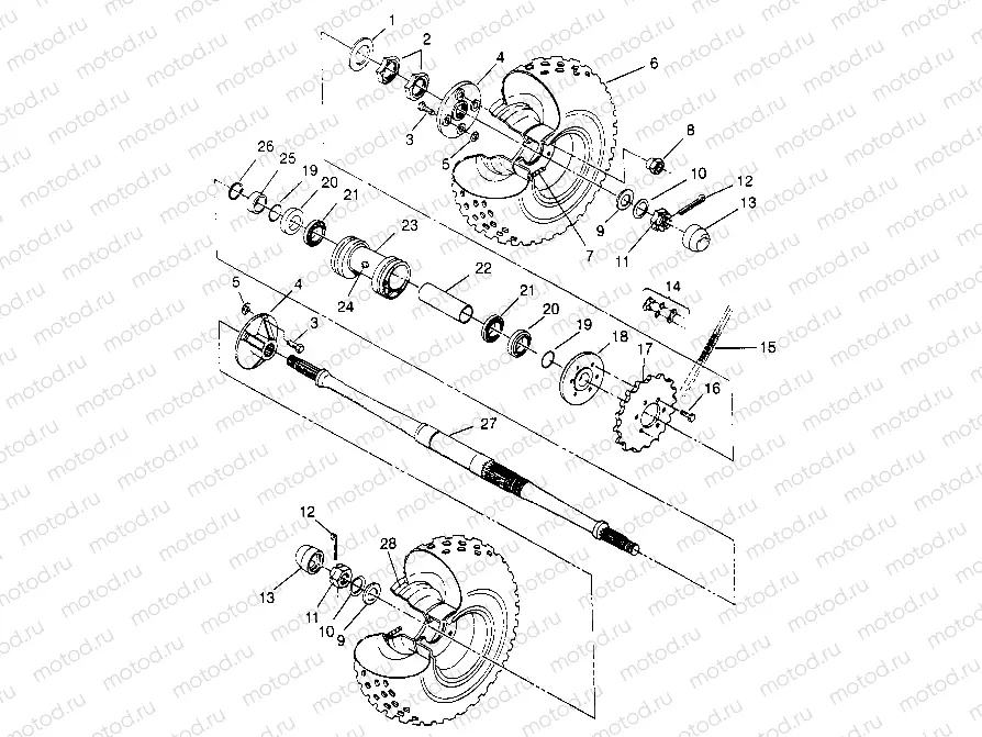 REAR WHEEL DRIVE ASSEMBLY 6x6 400L W948740 (4926802680C011) | REAR WHEEL DRIVE ASSEMBLY 6x6 400L W948740 (4926802680C011)