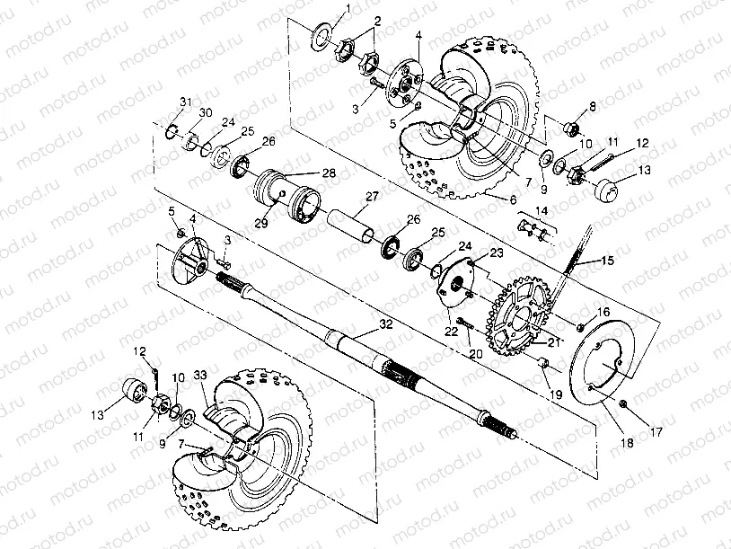REAR WHEEL DRIVE ASSEMBLY  (After Serial #2295881) Magnum 2x4 W957544 (4926852685C004) | REAR WHEEL DRIVE ASSEMBLY  (After Serial #2295881) Magnum 2x4 W957544 (4926852685C004)