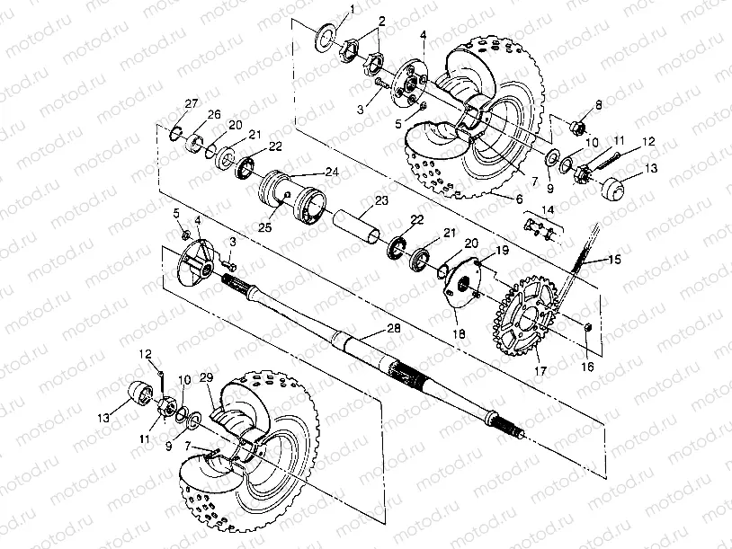 REAR WHEEL DRIVE ASSEMBLY  (Prior to Serial #2295881) Magnum 2x4 W957544 (4926852685C003) | REAR WHEEL DRIVE ASSEMBLY  (Prior to Serial #2295881) Magnum 2x4 W957544 (4926852685C003)