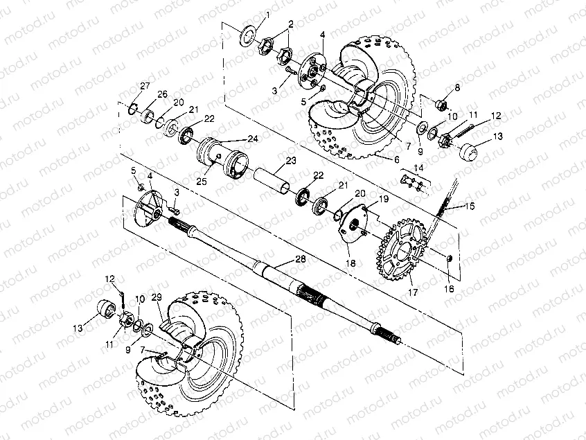 REAR WHEEL DRIVE ASSEMBLY Sport 400L W948540 (4927232723C001) | REAR WHEEL DRIVE ASSEMBLY Sport 400L W948540 (4927232723C001)
