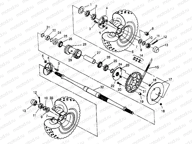 REAR WHEEL DRIVE ASSEMBLY Sport 400L W958540 (4930133013C002) | REAR WHEEL DRIVE ASSEMBLY Sport 400L W958540 (4930133013C002)