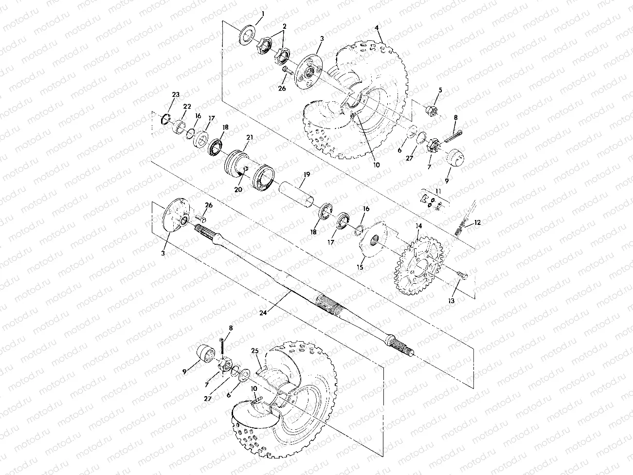 REAR WHEEL DRIVE ASSEMBLY TRAIL BLAZER (4919761976017A) | REAR WHEEL DRIVE ASSEMBLY TRAIL BLAZER (4919761976017A)
