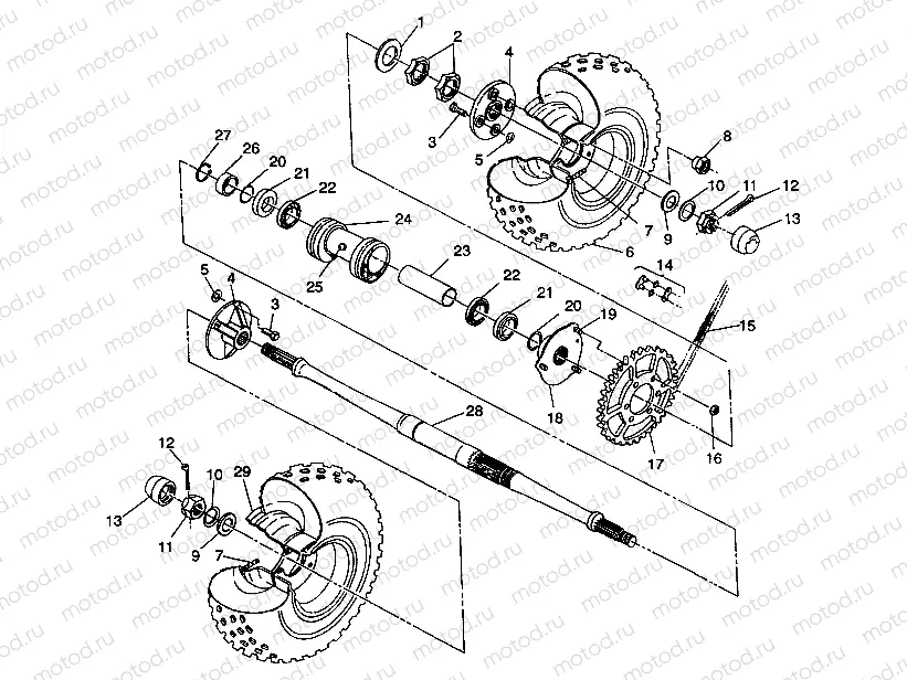 REAR WHEEL DRIVE ASSEMBLY Trail Blazer W937221 (4924082408025A) | REAR WHEEL DRIVE ASSEMBLY Trail Blazer W937221 (4924082408025A)
