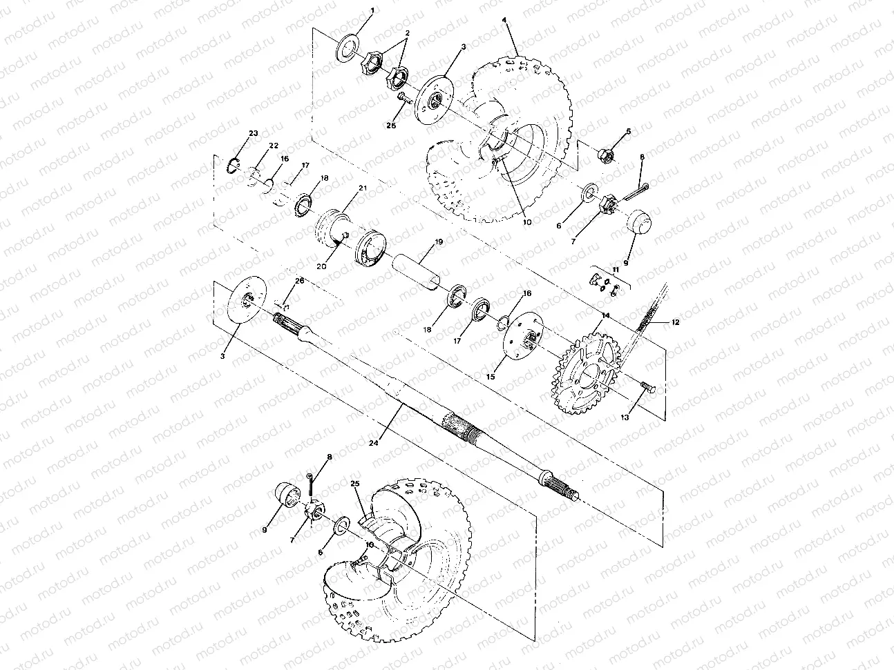 REAR WHEEL DRIVE ASSEMBLY Trail Boss - Update (4919771977017A) | REAR WHEEL DRIVE ASSEMBLY Trail Boss - Update (4919771977017A)