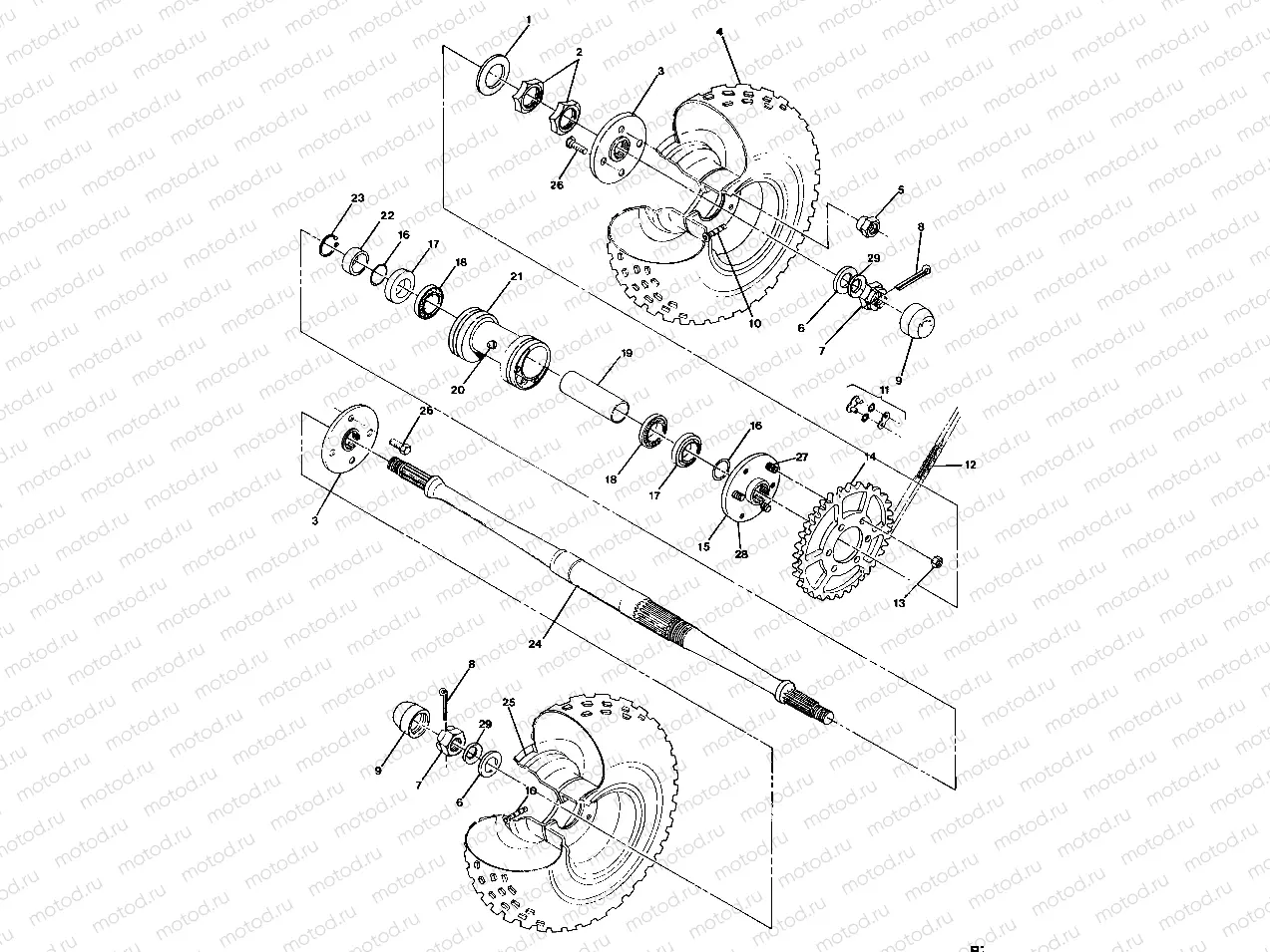 REAR WHEEL DRIVE ASSEMBLY Trail Boss / W928527 (4922892289017A) | REAR WHEEL DRIVE ASSEMBLY Trail Boss / W928527 (4922892289017A)