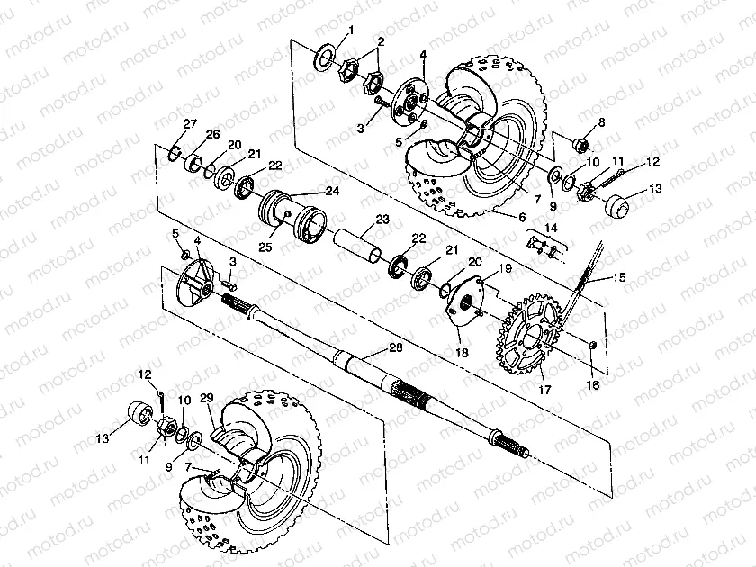 REAR WHEEL DRIVE ASSEMBLY Trail Boss W938527 (4924072407025A) | REAR WHEEL DRIVE ASSEMBLY Trail Boss W938527 (4924072407025A)