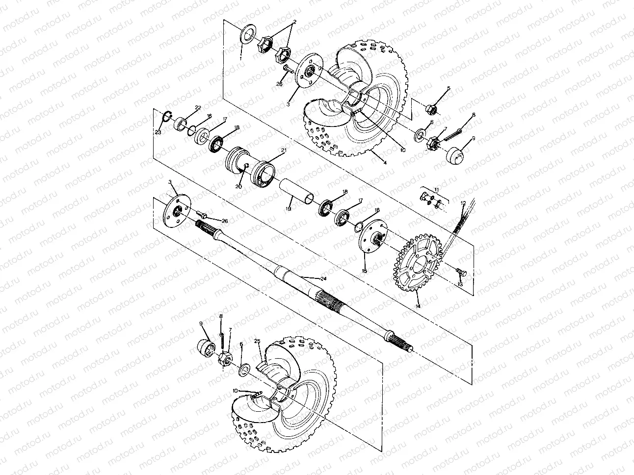 REAR WHEEL DRIVE ASSEMBLY UPDATED 2-91 6X6 (4919811981023A) | REAR WHEEL DRIVE ASSEMBLY UPDATED 2-91 6X6 (4919811981023A)