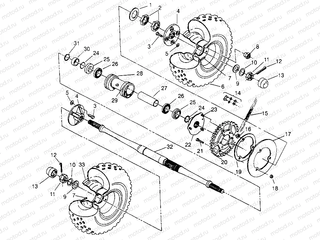 REAR WHEEL DRIVE ASSEMBLY XPLORER 300 W969130 (4935903590C007) | REAR WHEEL DRIVE ASSEMBLY XPLORER 300 W969130 (4935903590C007)
