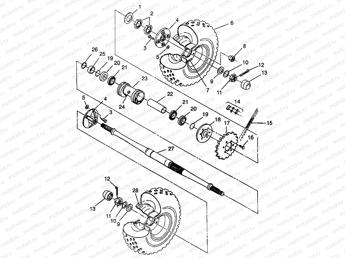 REAR WHEEL DRIVE Magnum 6X6 - W968744 and Magnum 6X6 Swedish - S968744 (4936073607C014) | REAR WHEEL DRIVE Magnum 6X6 - W968744 and Magnum 6X6 Swedish - S968744 (4936073607C014)