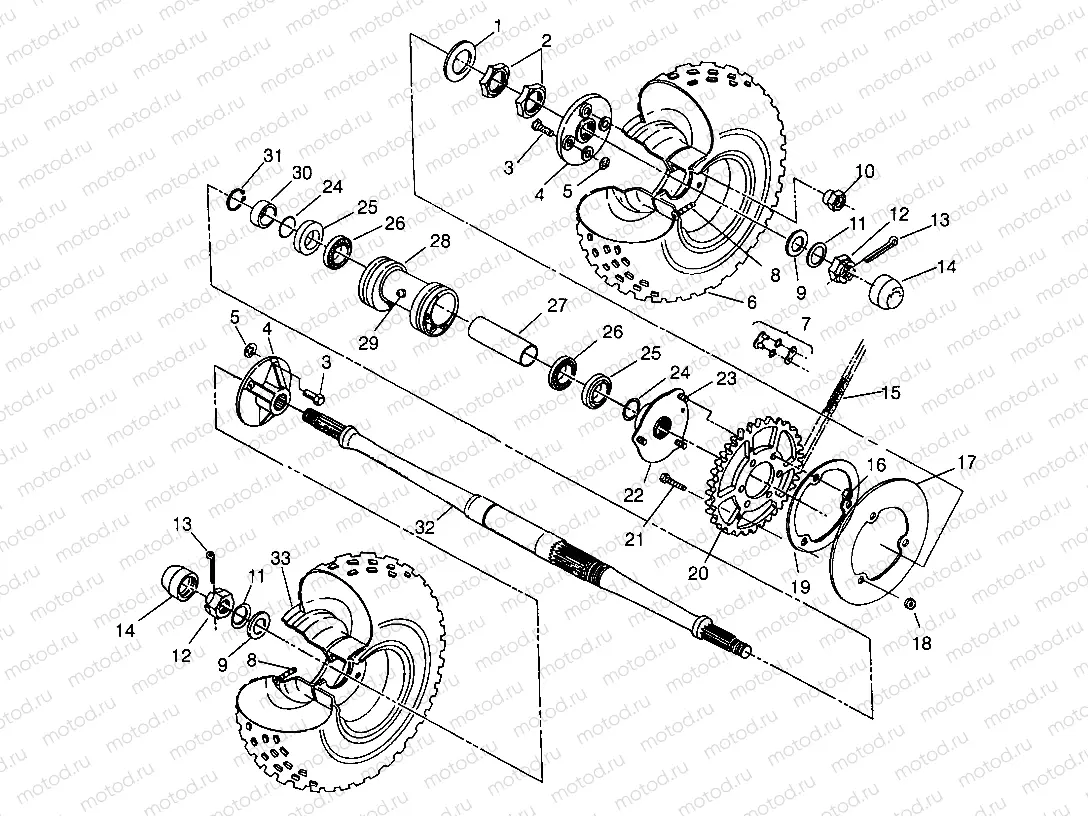 REAR WHEEL DRIVE XPLORER 400L W969140 (4935983598C007) | REAR WHEEL DRIVE XPLORER 400L W969140 (4935983598C007)