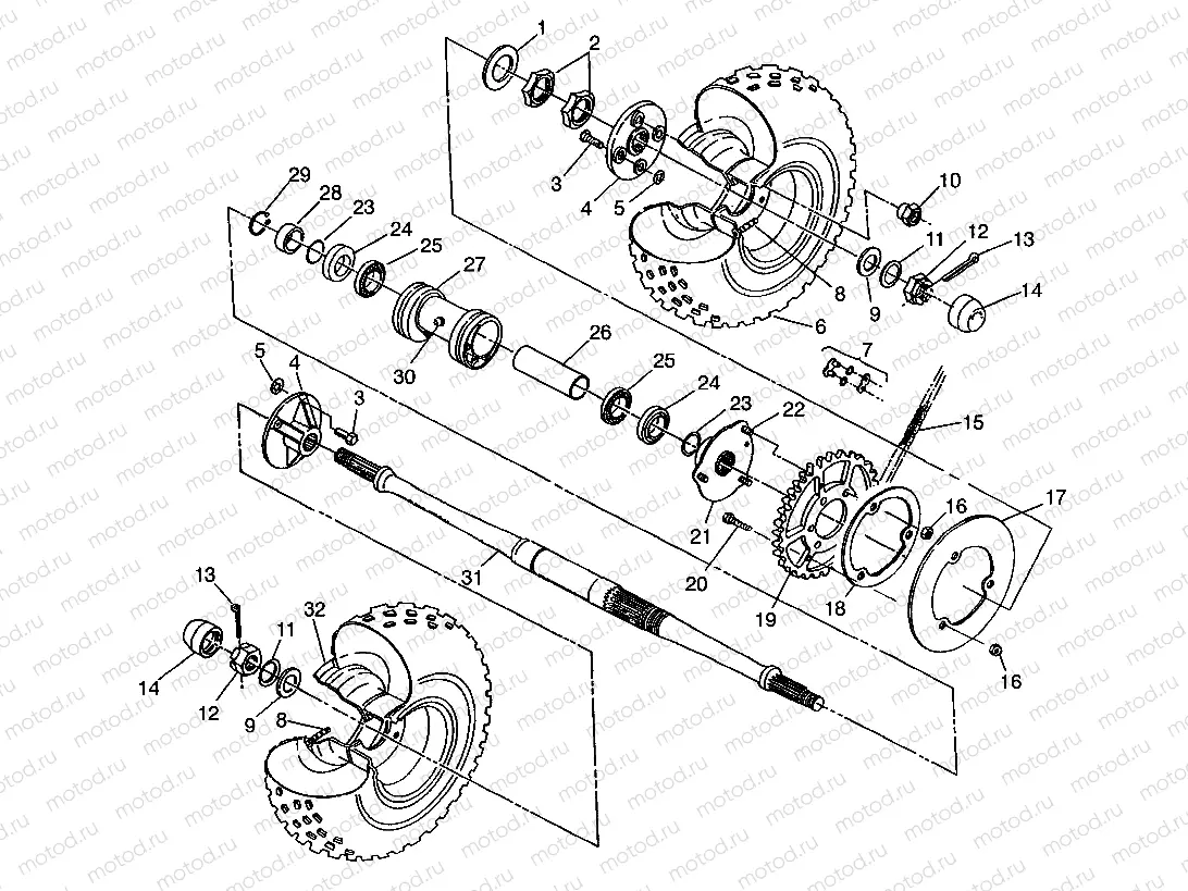 REAR WHEEL DRIVE XPLORER 400L W97CC38C (4939753975C007) | REAR WHEEL DRIVE XPLORER 400L W97CC38C (4939753975C007)