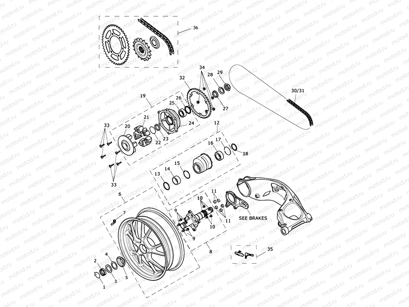 Rear Wheel & Final Drive 602553