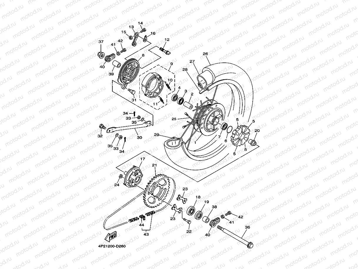 REAR WHEEL FOR SPOKE WHEEL