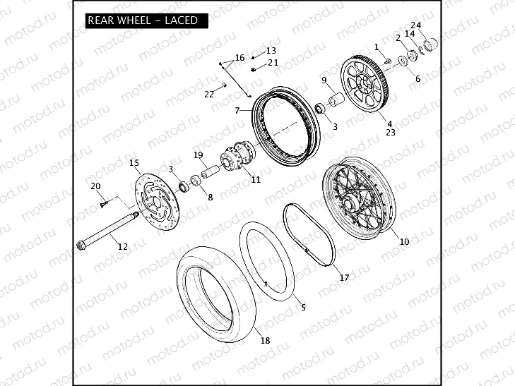 REAR WHEEL - LACED