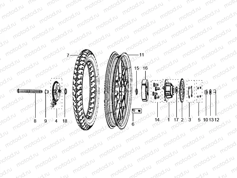 rear wheel made of alloy assembly