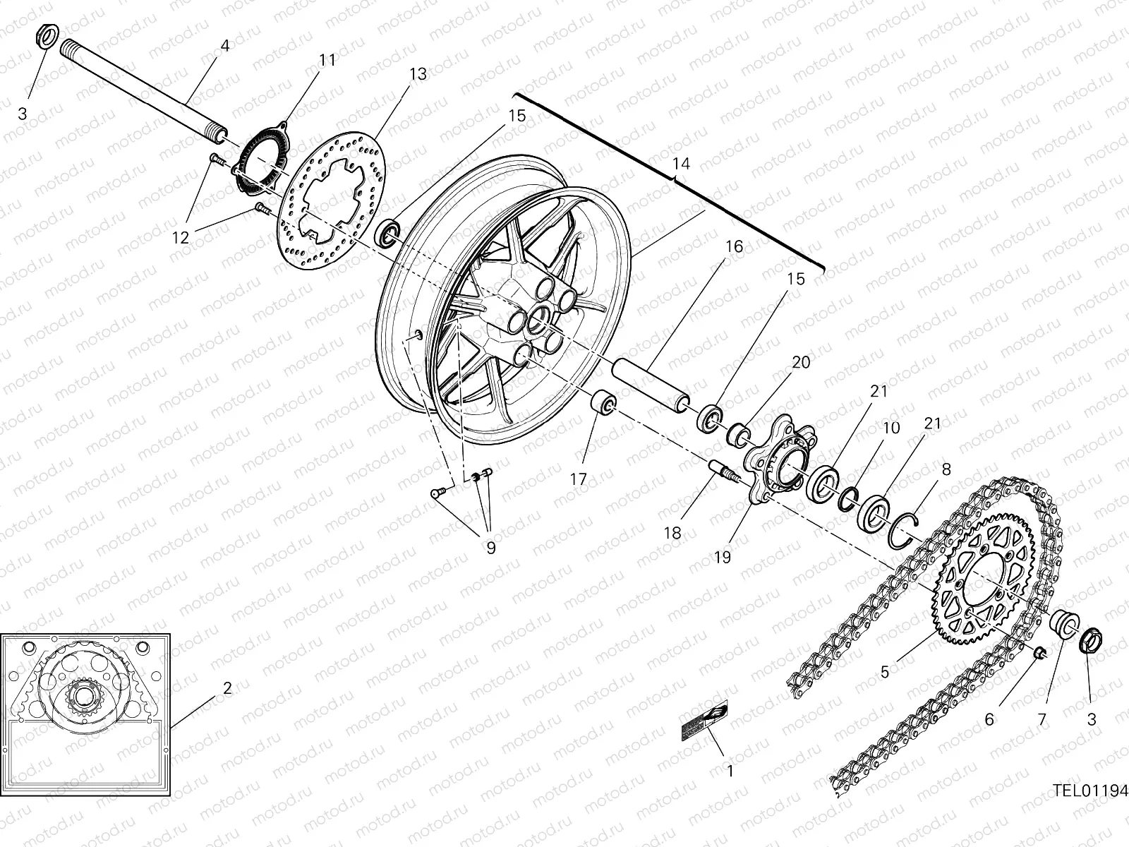 REAR WHEEL [MOD:SCR800DK]