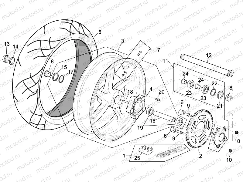 Rear wheel R version