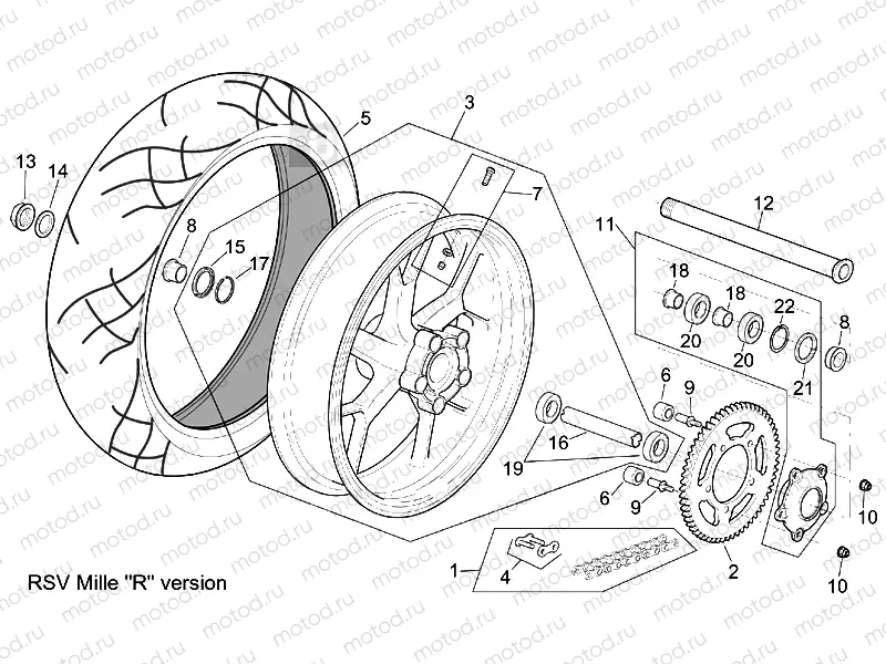 Rear wheel RSV Mille 