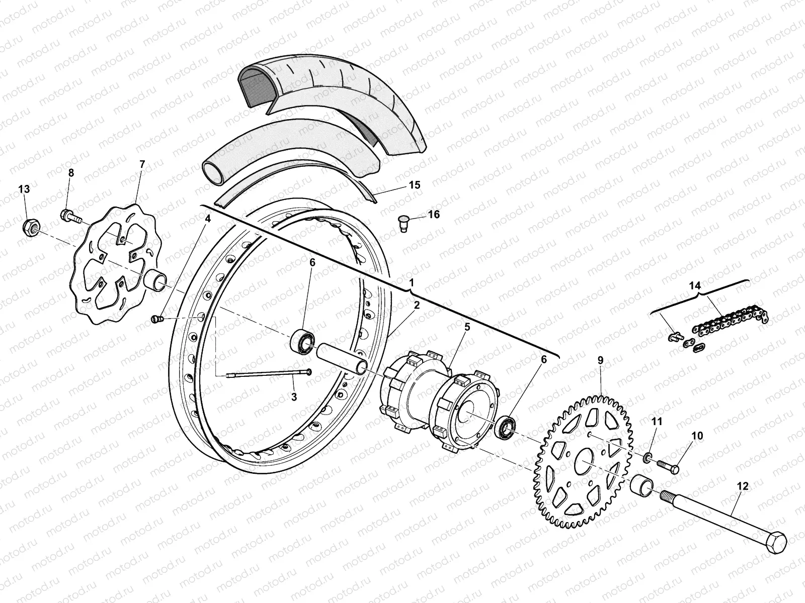 REAR WHEEL (SM 50)