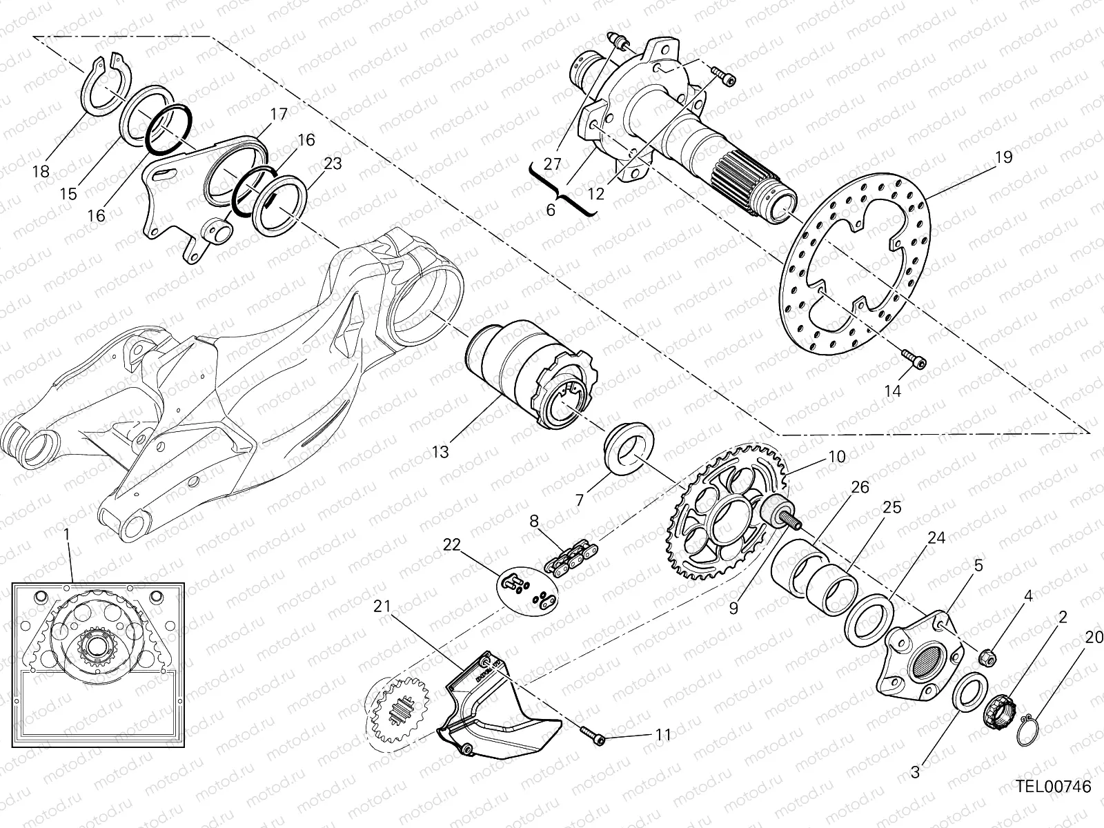 REAR WHEEL SPINDLE [MOD:F848]