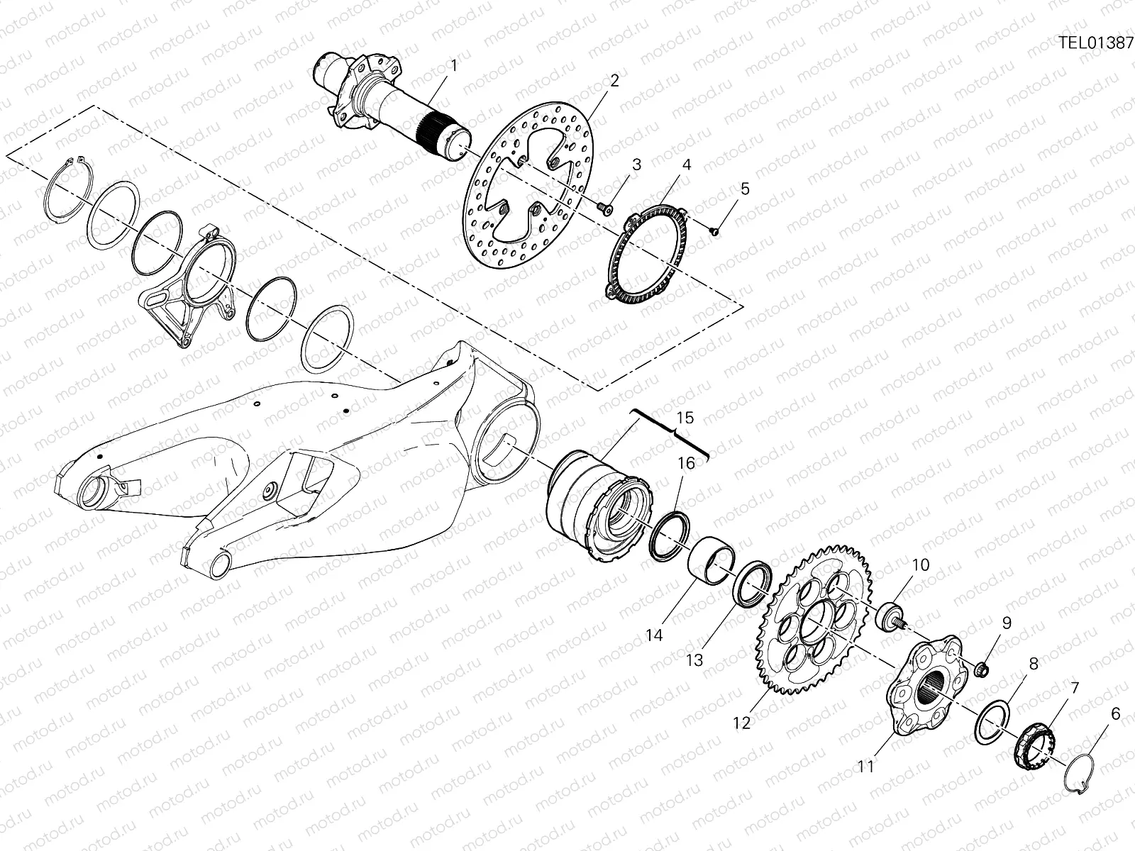 REAR WHEEL SPINDLE [MOD:PANV4SL]